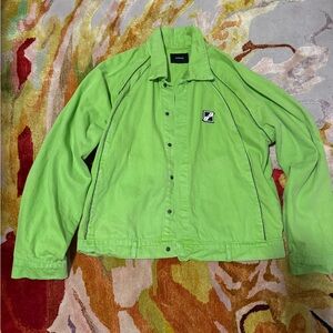 we11done green denim raglan sleeve jacket